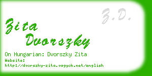 zita dvorszky business card